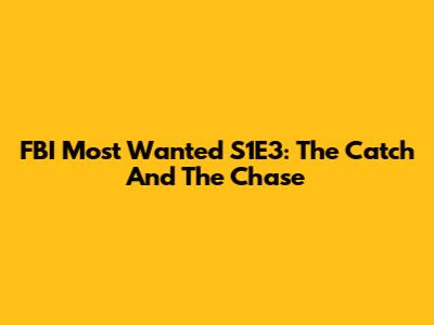 FBI Most Wanted S1E3: The Catch And The Chase