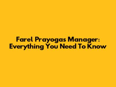 Farel Prayoga's Manager: Everything You Need To Know
