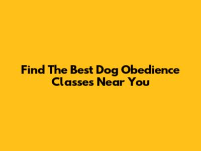 Find The Best Dog Obedience Classes Near You