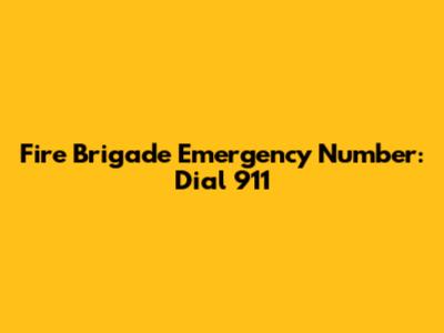 Fire Brigade Emergency Number: Dial 911