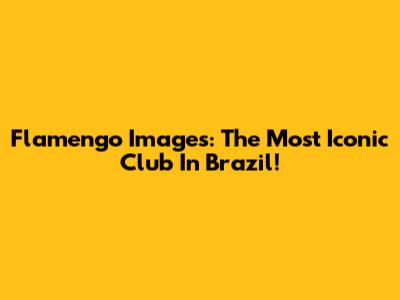 Flamengo Images: The Most Iconic Club In Brazil!