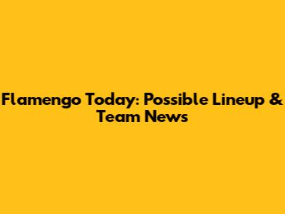 Flamengo Today: Possible Lineup & Team News