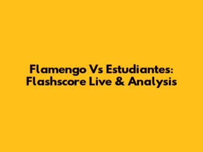 Flamengo Vs Estudiantes: Flashscore Live & Analysis