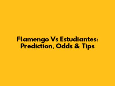 Flamengo Vs Estudiantes: Prediction, Odds & Tips