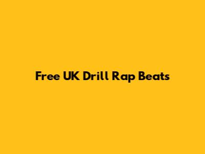 Free UK Drill Rap Beats