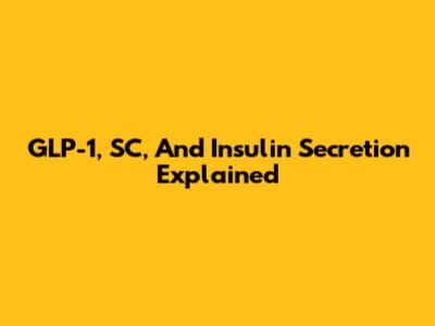 GLP-1, SC, And Insulin Secretion Explained