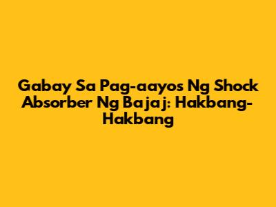 Gabay Sa Pag-aayos Ng Shock Absorber Ng Bajaj: Hakbang-Hakbang