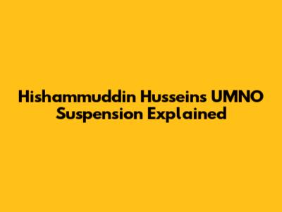 Hishammuddin Hussein's UMNO Suspension Explained