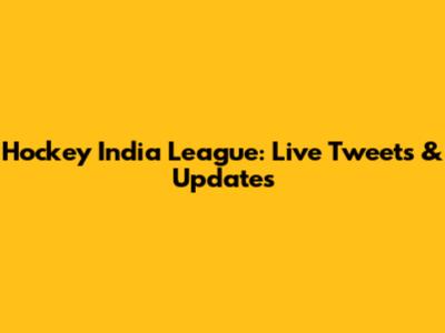 Hockey India League: Live Tweets & Updates