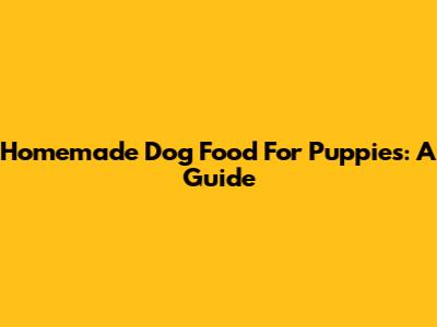 Homemade Dog Food For Puppies: A Guide