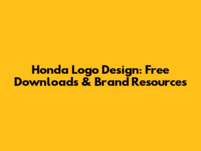 Honda Logo Design: Free Downloads & Brand Resources