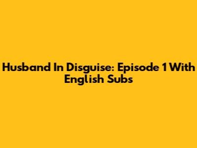 Husband In Disguise: Episode 1 With English Subs