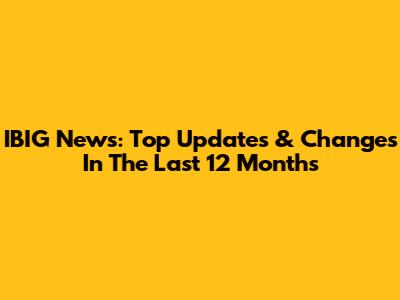 IBIG News: Top Updates & Changes In The Last 12 Months