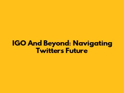 IGO And Beyond: Navigating Twitter's Future