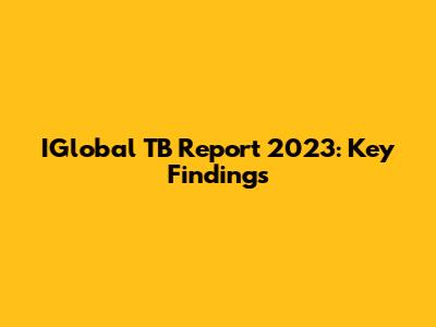 IGlobal TB Report 2023: Key Findings