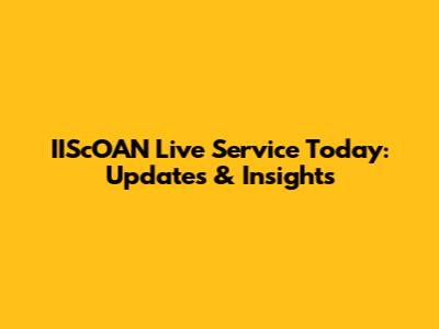 IIScOAN Live Service Today: Updates & Insights