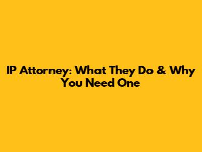 IP Attorney: What They Do & Why You Need One
