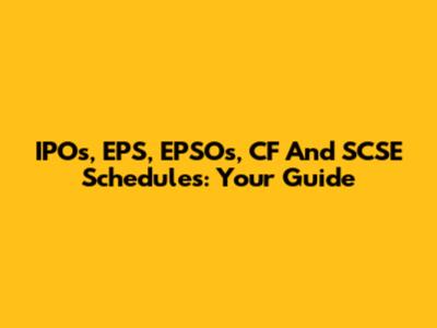 IPOs, EPS, EPSOs, CF And SCSE Schedules: Your Guide
