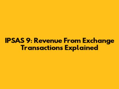 IPSAS 9: Revenue From Exchange Transactions Explained
