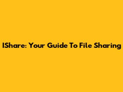 IShare: Your Guide To File Sharing
