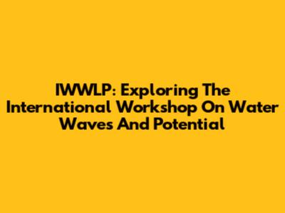 IWWLP: Exploring The International Workshop On Water Waves And Potential