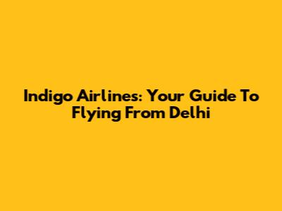 Indigo Airlines: Your Guide To Flying From Delhi