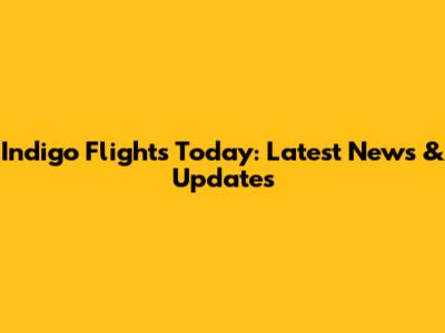 Indigo Flights Today: Latest News & Updates