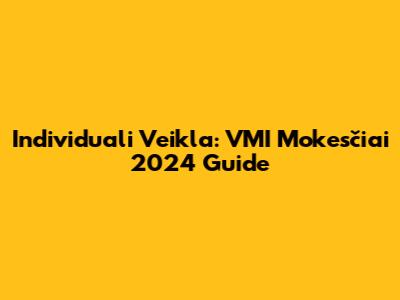 Individuali Veikla: VMI Mokesčiai 2024 Guide