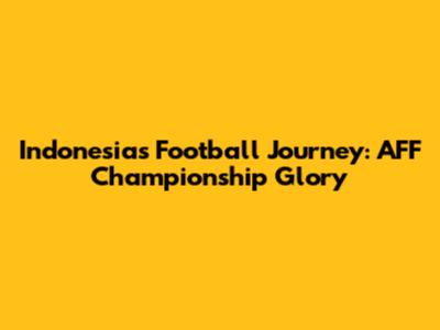 Indonesia's Football Journey: AFF Championship Glory