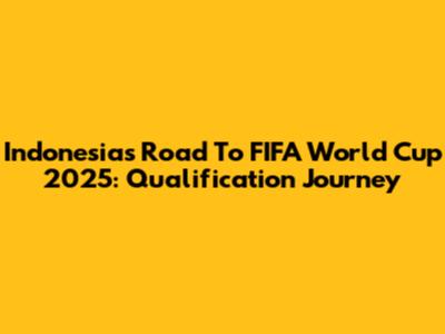 Indonesia's Road To FIFA World Cup 2025: Qualification Journey