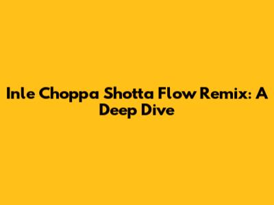 Inle Choppa Shotta Flow Remix: A Deep Dive