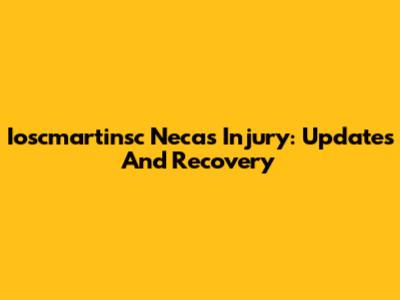 Ioscmartinsc Necas Injury: Updates And Recovery