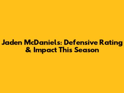 Jaden McDaniels: Defensive Rating & Impact This Season
