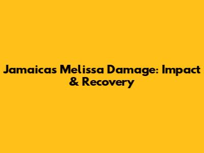 Jamaica's Melissa Damage: Impact & Recovery