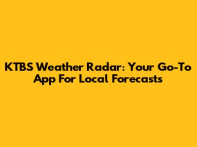 KTBS Weather Radar: Your Go-To App For Local Forecasts