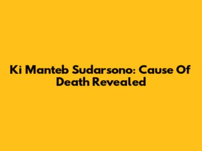 Ki Manteb Sudarsono: Cause Of Death Revealed