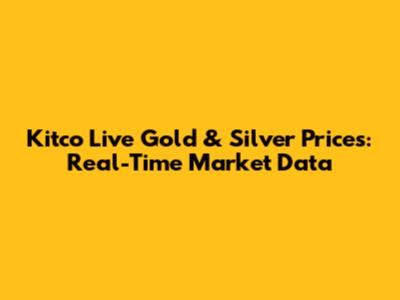 Kitco Live Gold & Silver Prices: Real-Time Market Data