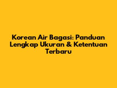 Korean Air Bagasi: Panduan Lengkap Ukuran & Ketentuan Terbaru