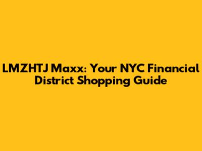 LMZHTJ Maxx: Your NYC Financial District Shopping Guide
