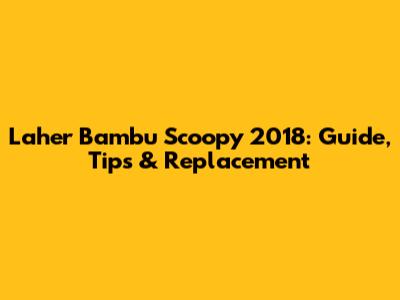 Laher Bambu Scoopy 2018: Guide, Tips & Replacement