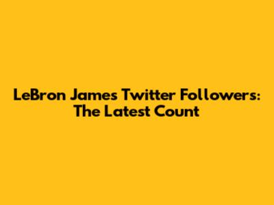 LeBron James Twitter Followers: The Latest Count