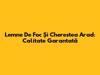 Lemne De Foc Și Cherestea Arad: Calitate Garantată
