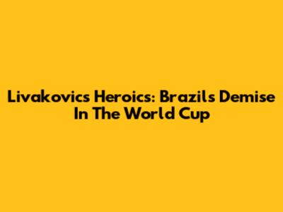 Livakovic's Heroics: Brazil's Demise In The World Cup