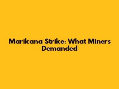 Marikana Strike: What Miners Demanded