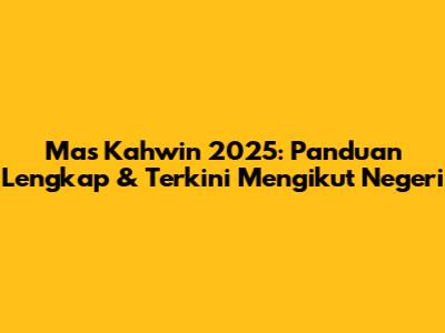 Mas Kahwin 2025: Panduan Lengkap & Terkini Mengikut Negeri