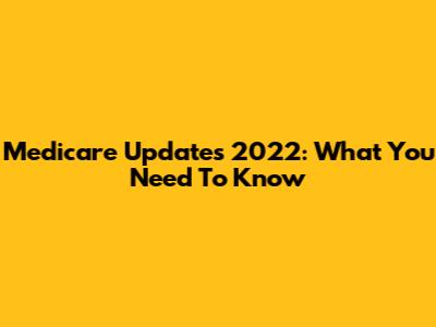 Medicare Updates 2022: What You Need To Know