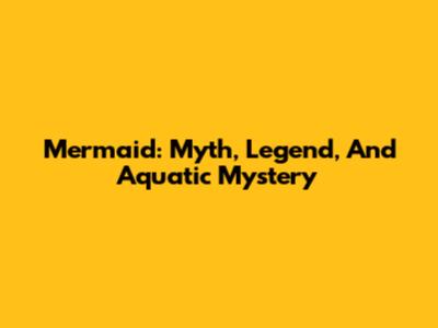 Mermaid: Myth, Legend, And Aquatic Mystery