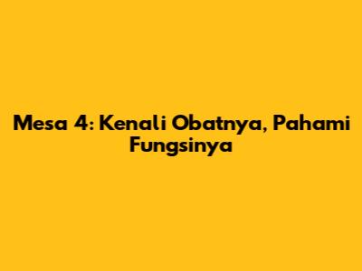 Mesa 4: Kenali Obatnya, Pahami Fungsinya