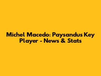 Michel Macedo: Paysandu's Key Player - News & Stats