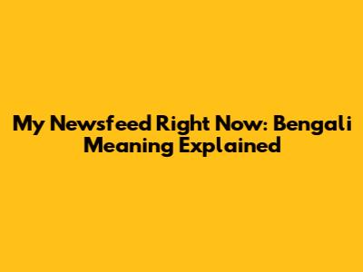 My Newsfeed Right Now: Bengali Meaning Explained